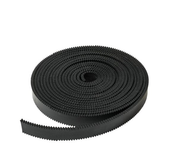 Img of 25' Roll Neoprene (Black) 3/16" Notch Rubber - Both Sides